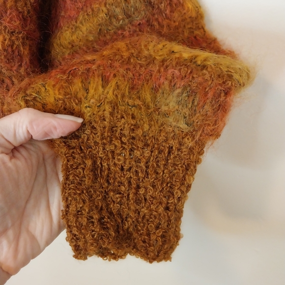 Bernat Klein Vintage Loose Knit Pullover Sweater Orange Size Small/Medium - Picture 3 of 9